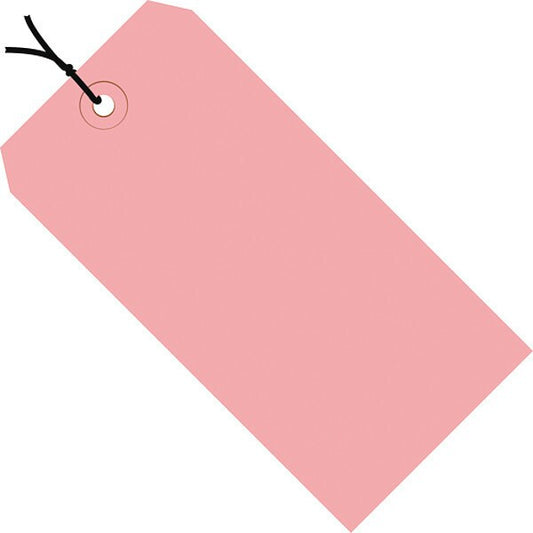 Shipping Tags, Pre-Strung, 13 Pt., 8" x 4", Pink 500/Case