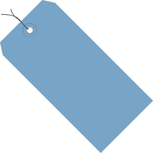 Shipping Tags, Pre-Wired, 13 Pt., 8" x 4", Dark Blue 500/Case