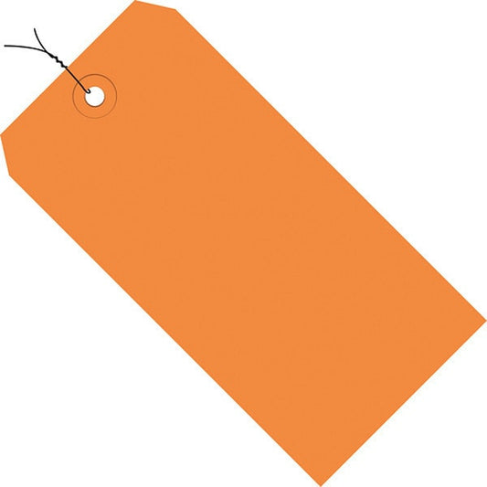 Shipping Tags, Pre-Wired, 13 Pt., 8" x 4", Orange 500/Case
