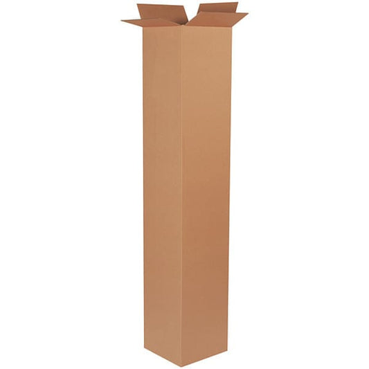 Tall Corrugated Boxes, 10" x 10" x 72", Kraft, 15/Bundle