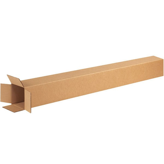 Tall Corrugated Boxes, 4" x 4" x 74", Kraft, 10/Bundle