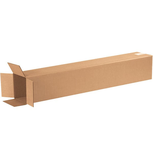 Tall Corrugated Boxes, 6" x 6" x 32", Kraft, 25/Bundle