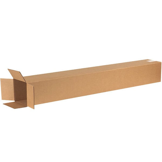 Tall Corrugated Boxes, 6" x 6" x 50", Kraft, 25/Bundle