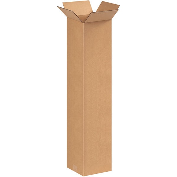 Tall Corrugated Boxes, 9" x 9" x 36", Kraft, 25/Bundle