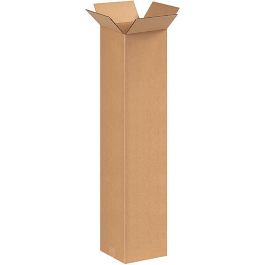 Tall Corrugated Boxes, 9" x 9" x 36", Kraft, 25/Bundle