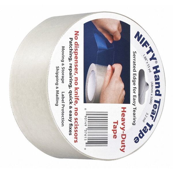 Nifty Hand Tear Tape, 2"x55yd, Clr, PK36