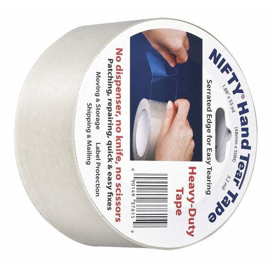 Nifty Hand Tear Tape, 2"x55yd, Clr, PK36