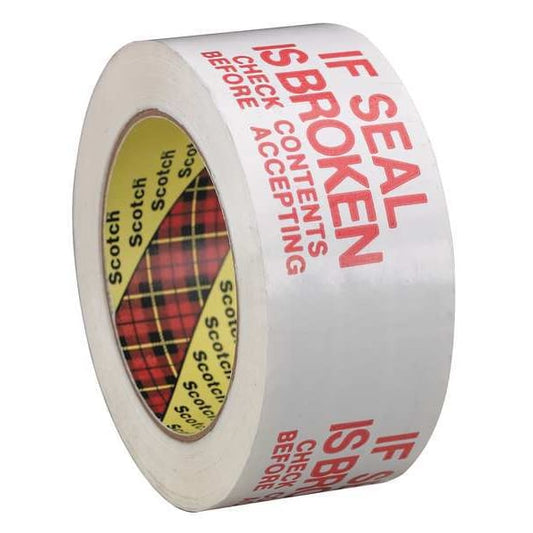 Carton Tape, Red on White, 48mm x 100m
