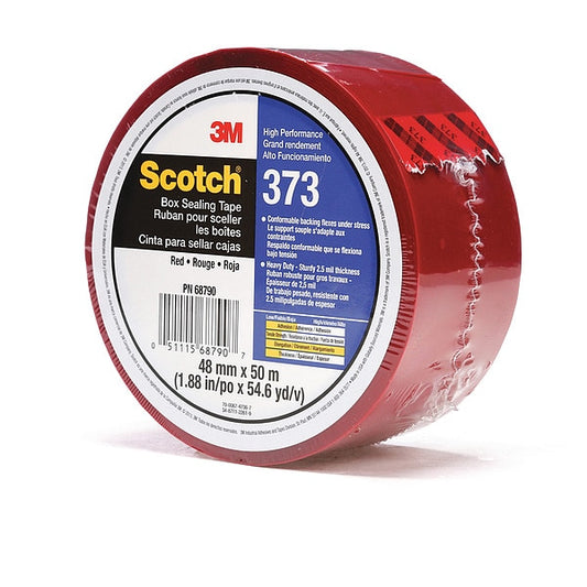 Carton Tape, Polypropylene, Red, 48mm x 50m