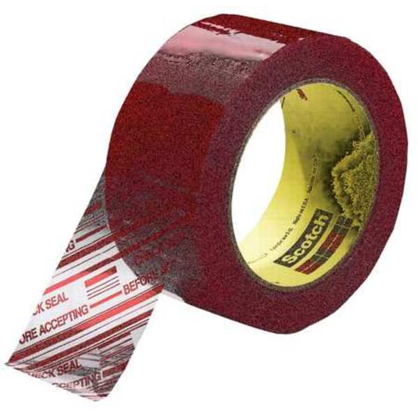 Carton Tape, Red on Clear, 72mm x 100m