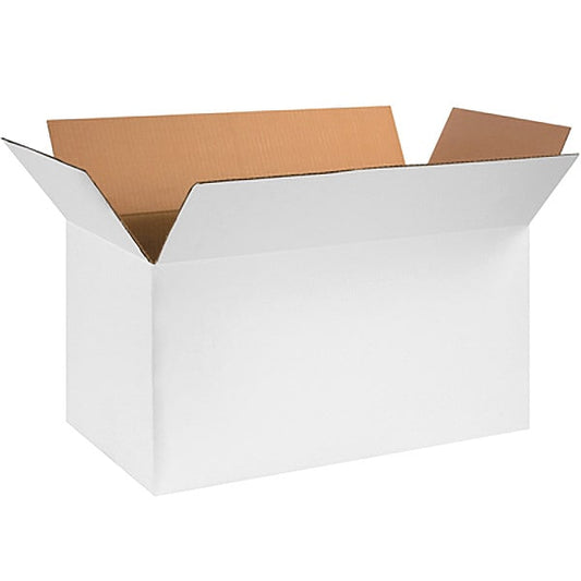 Corrugated Boxes, 24" x 12" x 12", White, 25/Bundle