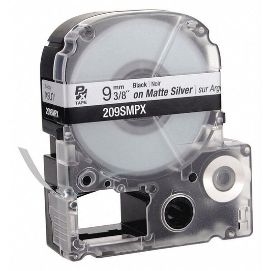 Black Ink/Silver Matte Tape, 1/2" W