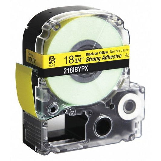 Label Tape, Blk/Yllw, Strng Adhsive, 3/4" W