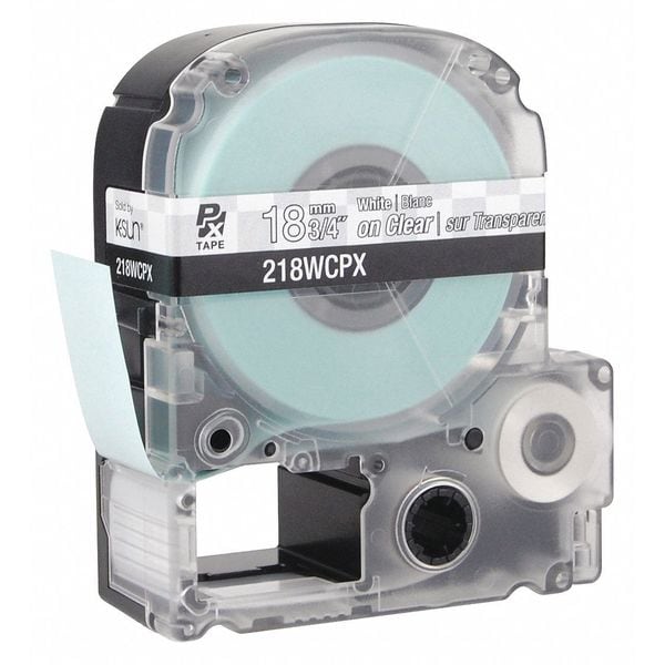 White Ink/Clear Tape, 3/4" W
