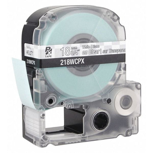 White Ink/Clear Tape, 3/4" W