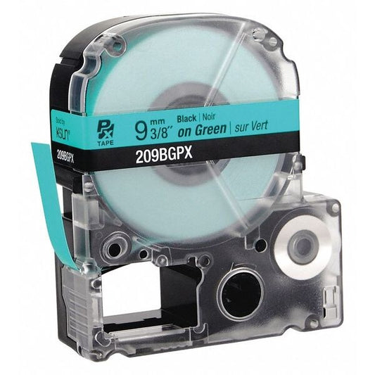 Black Ink/Green Tape, Glossy, 3/8" W
