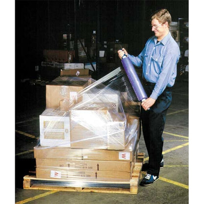 Hand Stretch Wrap 15 in W x 1000 ft L., Blown Style, 80 ga, Purple