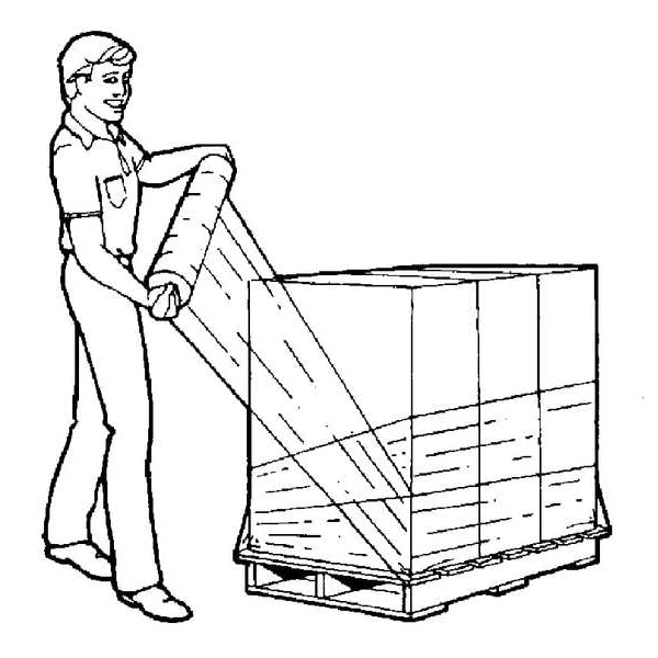 Hand Stretch Wrap 15 in W x 1000 ft L., Blown Style, 80 ga, Purple