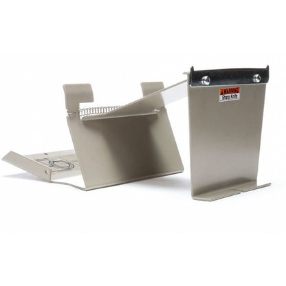 Pouch Tape Dispenser, 5 in Max. Tape Width. 5 1/4 in Tape Core Dia, Metal, Gray