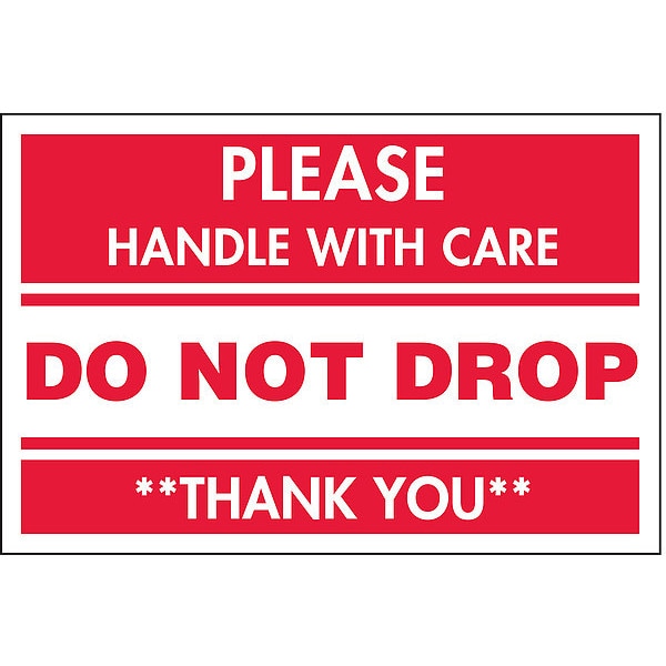 2" x 3" Adhesive Back Shipping Labels, Do Not Drop, Pk500