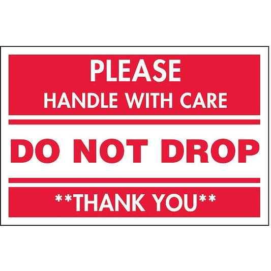 2" x 3" Adhesive Back Shipping Labels, Do Not Drop, Pk500