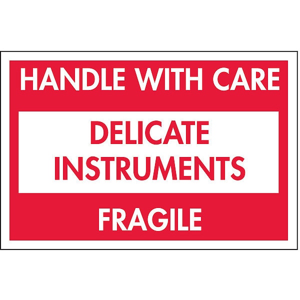 2" x 3" Adhesive Back Shipping Labels, Delicate Instruments, Fragile, Pk500
