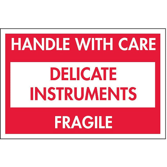2" x 3" Adhesive Back Shipping Labels, Delicate Instruments, Fragile, Pk500