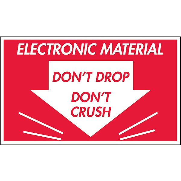 Shipping Labels, Red/White, 3 In. H, PK500