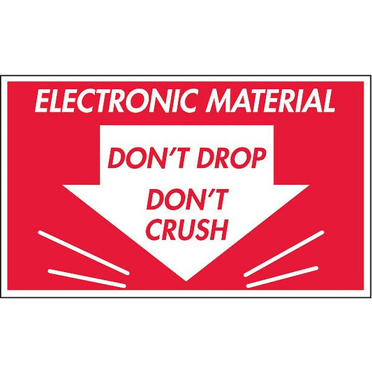 Shipping Labels, Red/White, 3 In. H, PK500