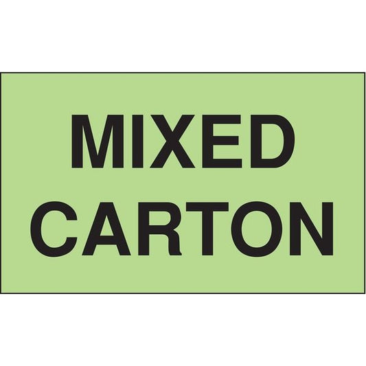 3" x 5" Adhesive Back Shipping Labels, Mixed Carton, Pk500