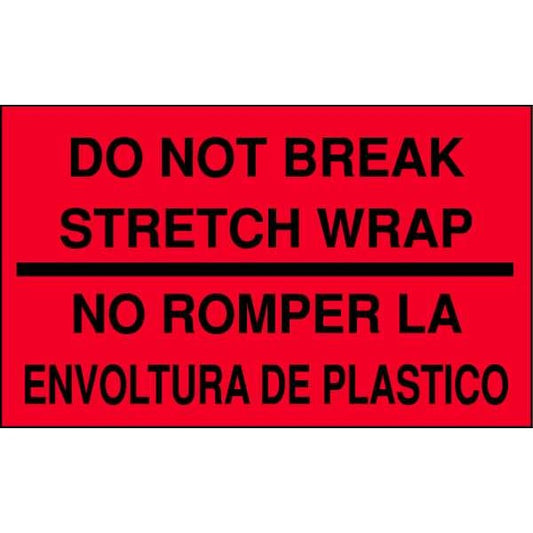 Shipping Labels, 3 In. H, Black/Red, PK50