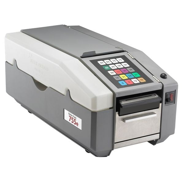 Tape Dispenser, 4 in Max. Tape Width. 7 1/2 in Tape Core Dia, ABS Plastic, Cold Rolled Steel, Gray