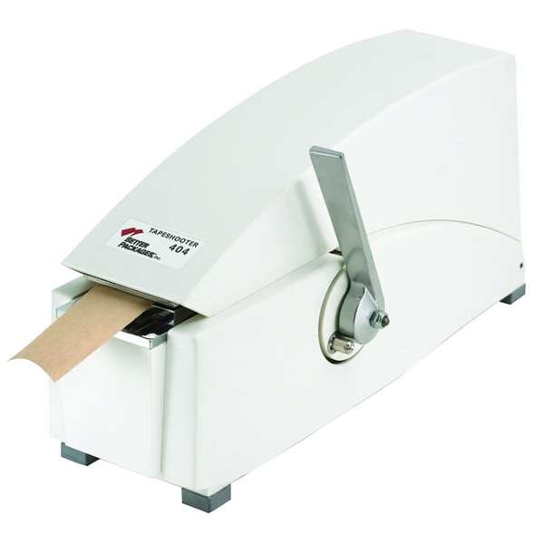 Tape Dispensing Machine, 1 1/2 in Max. Tape Width. 5 in Tape Core Dia, Plastic, White