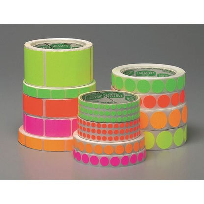 Blank Dot Label Yellow 1/4"W, Pk1000