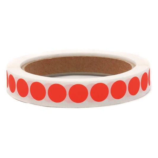 Blank Dot Label Red 1/2"W, Pk1000