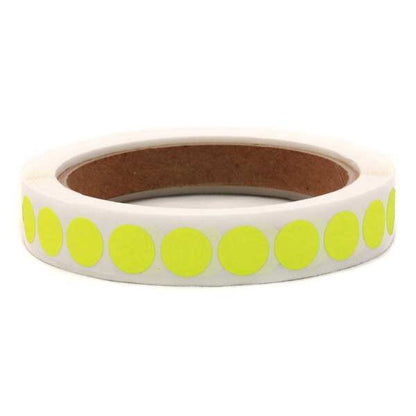 Blank Dot Label Yellow 1/2"W, Pk1000