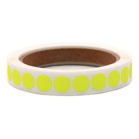 Blank Dot Label Yellow 1/2"W, Pk1000
