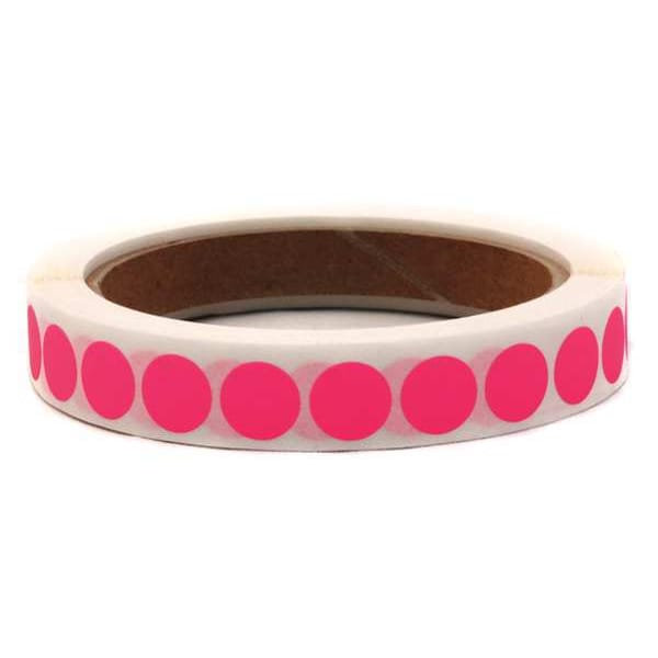 Blank Dot Label Pink 1/2", Pk1000