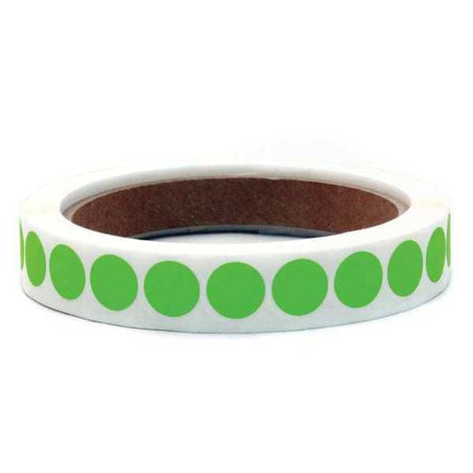 Blank Dot Label Green 1/2"W, Pk1000