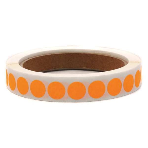 Blank Dot Label Orange 1/2"W, Pk1000
