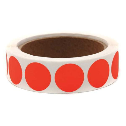 Blank Dot Label Red 1"W, Pk1000