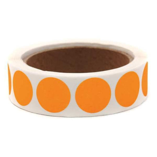 Blank Dot Label Orange 1"W, Pk1000