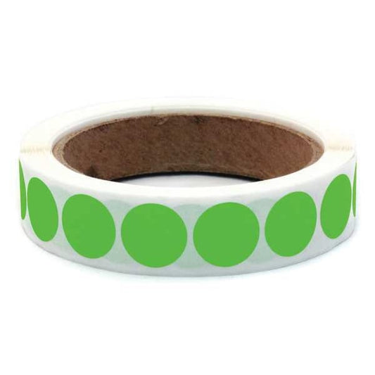 Blank Dot Label Green 3/4"W, Pk1000