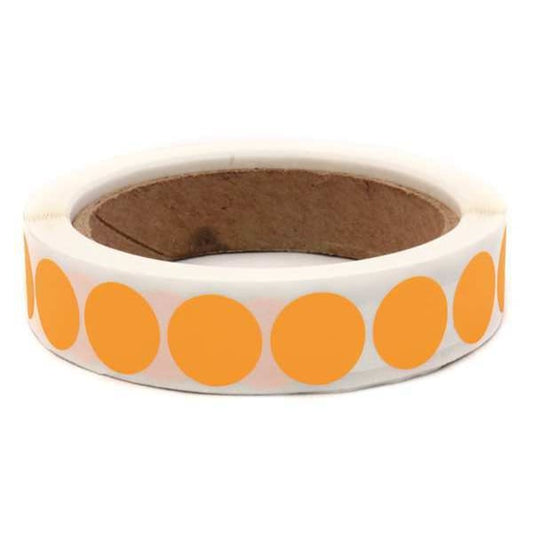 Blank Dot Label Orange 3/4"W, Pk1000