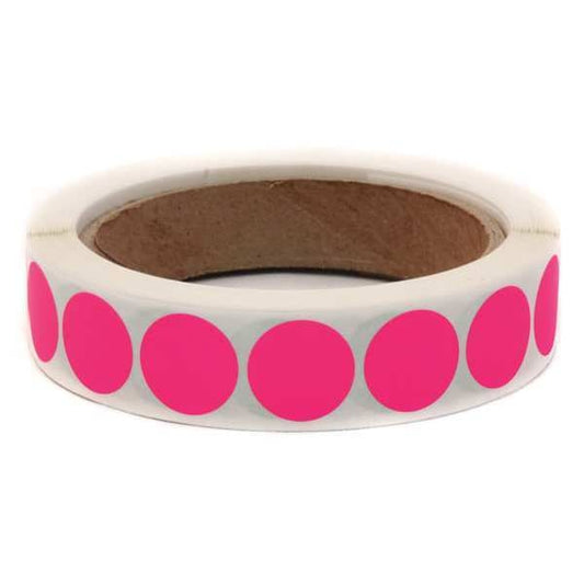 Blank Dot Label Pink 3/4"W, Pk1000