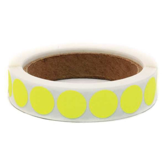 Blank Dot Label Yellow 3/4"W, Pk1000