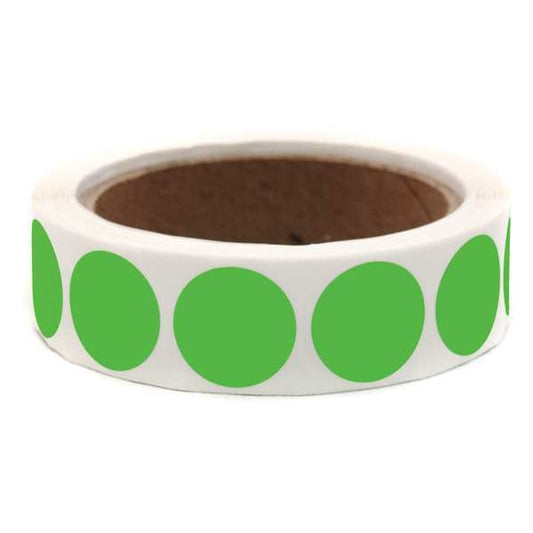 Blank Dot Label Green 1"W, Pk1000