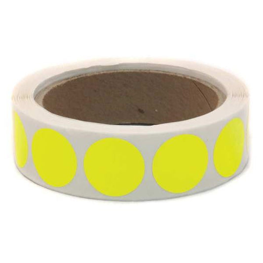 Blank Dot Label Yellow 1"W, Pk1000