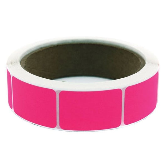 Blank Square Label Pink 1"W, Pk500