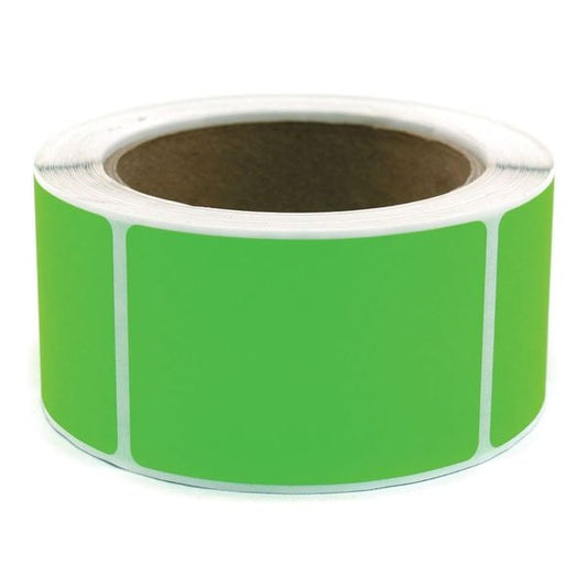 Blank Square Label Green 2"W, Pk200